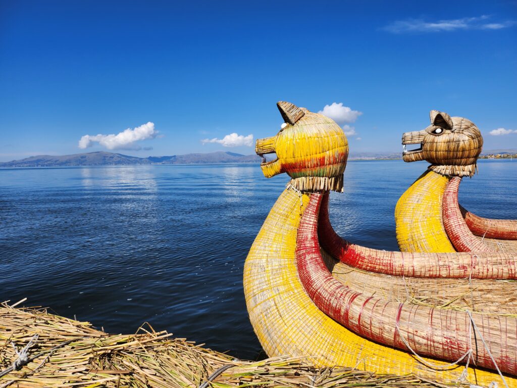 boat in Lake Titicaca