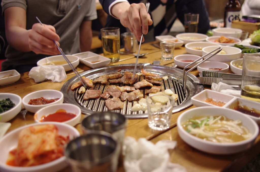 Korean BBQ with side dishes