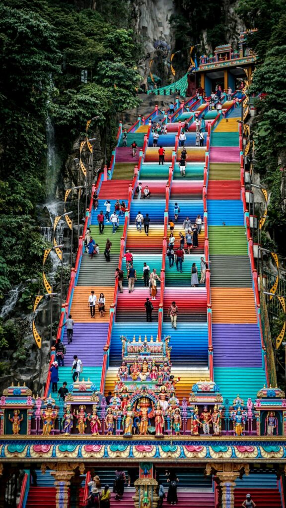 Colorful stairs of Batu Caves