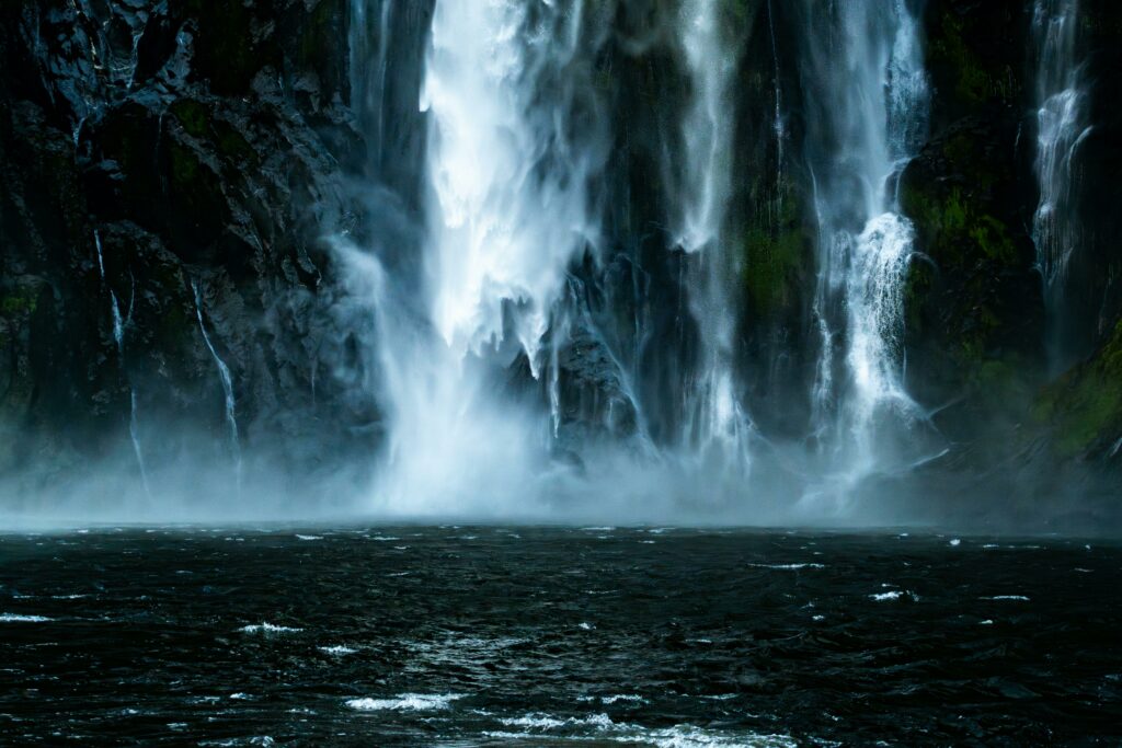 Milford Sound, waterfalls