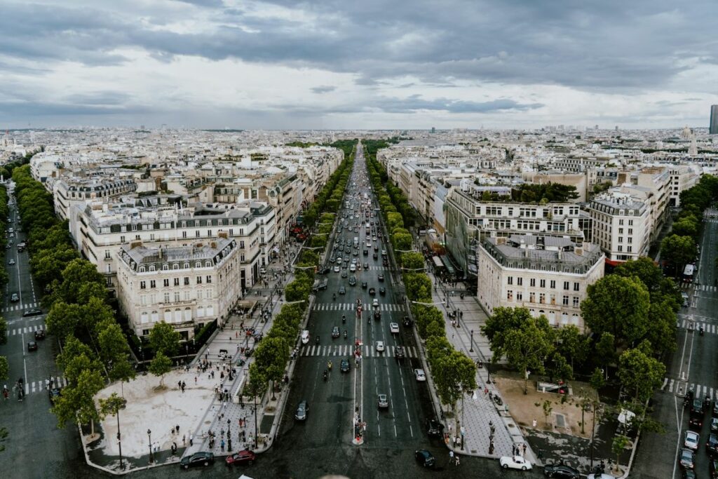 View from Arc de triomphe